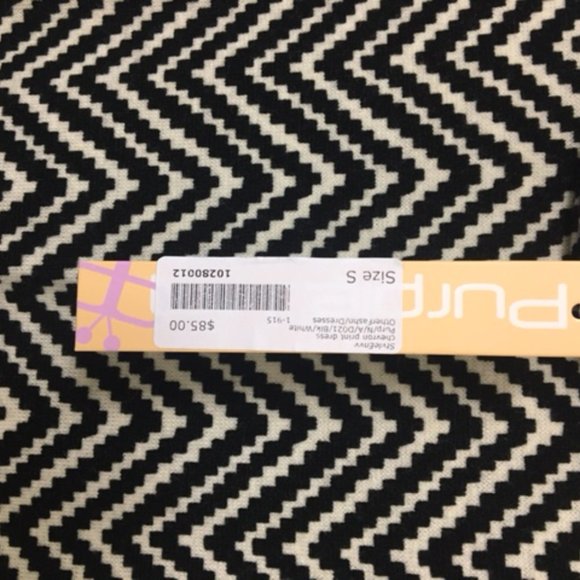 PURPLE JAM Black White Chevron Dress Tunic S/M NWT - Picture 3 of 3